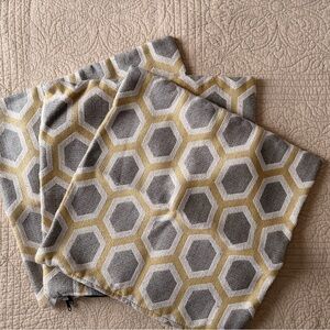 Geometric Gray and Yellow Pillow Covers